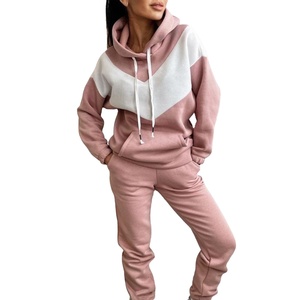 High Quality Two Piece Women's Tracksuit Warm Hoodie and Active Bottoms Set - Product Image 4