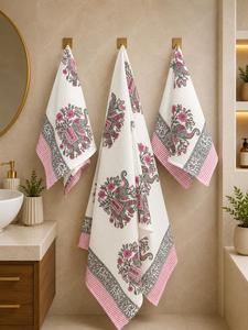 Best Quality <b>Waffle</b> Weave Towel Set 1 Bath + 2 Hand Towels Highly Absorbent Soft Fabric for Home Hotel Available For Sale - Product Image 4