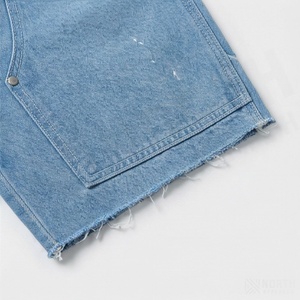 Shorts en jean élastiques pour hommes, style streetwear, denim déchiré, couleur et motif personnalisés, décontracté d'été, longueur genou - Product Image 6