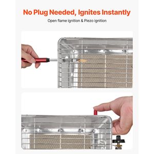 Calentador de Gas para Tanque de Propano de 13000 BTU, Calentamiento Radiante Infrarrojo Rápido de 180 Grados con Ajuste de Temperatura Continuo para Patio - Product Image 5