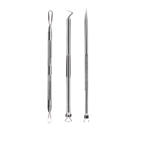 เครื่องมือกำจัดสิวหัวดำคุณภาพสูง แบบโค้ง ทำจากสแตนเลสอย่างดี สำหรับกำจัดสิวและรอยสิว - Product Image 2