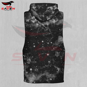 Sweat à capuche pour homme avec imprimé galaxie cosmique, noir, respirant, doux au toucher, sans manches, avec design personnalisé, service OEM ODM de la plus haute qualité 2026 - Product Image 5