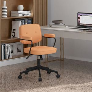 Sedia da Ufficio Ergonomica in Pelle PU con Schienale Reclinabile, Comfort Rinfrescante, Base Cromata per Casa, Ufficio e Laboratorio - Product Image 1