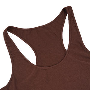 Camiseta sin mangas de punto de color liso para hombre, cuello redondo, estilo casual, chaleco marrón sin mangas, conjunto casual ajustado para verano - Product Image 5