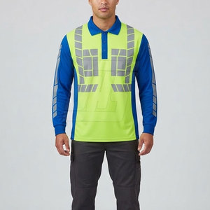 Chemises polo professionnelles à manches longues pour hommes, uniformes de travail, chemises à col pour le bureau, les services et les activités de plein air - Product Image 3