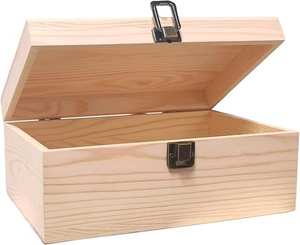 Caja de Madera de Pino de Lujo Hecha a Mano, Tallada, Clásica, Sin Acabado, para Regalo, Recuerdo, con Tapa Deslizante para Joyería - Product Image 4