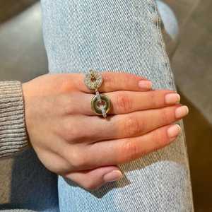 Diamond Signet <b>Ring</b> Bubble Chunky Statement Micro Pave Setting <b>Dome</b> Pinky Band 13mm 14k 18k Solid Gold Round Lab Grown Wholesale - Product Image 6