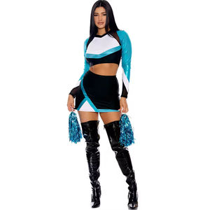Tenue de cheerleading pour adultes, légère et respirante, pour équipe de performance, haut et jupe en polyester, vêtements de sport confortables - Product Image 4