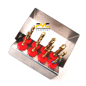 Kit de forets pour implants dentaires, ensemble de huit pièces, outils chirurgicaux avec nouvelle irrigation externe, plaqué or et porte-fraise gratuit - Product Image 4