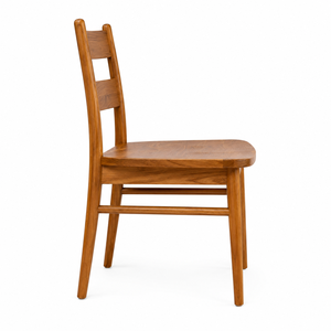 Silla de Comedor Escandinava de Teca con Respaldo Curvo en Forma de Escalera, Ecológica y Duradera, Muebles Modernos para el Hogar, Diseño Estable - Product Image 2