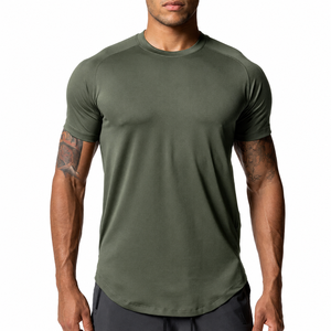 Camiseta deportiva de gimnasio para hombre, de secado rápido, ligera, para entrenamiento físico, transpirable, atlética, que absorbe la humedad. - Product Image 1