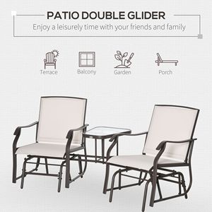 Dondolo da Esterno a 2 Posti con Tavolino, Divanetto a Dondolo Traspirante per Patio, Giardino e Veranda - Product Image 6
