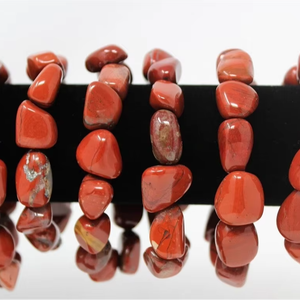 Bracelet en jaspe rouge, pierre naturelle de guérison, bracelet perlé, bijoux en cristal faits à la main pour hommes et femmes, cadeau en gros - Product Image 1