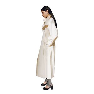 Gabardina Casual de Otoño para Mujer de Alta Calidad, Larga, con Forro de Piel Sintética, Resistente al Viento, Transpirable, con Estampado - Product Image 4