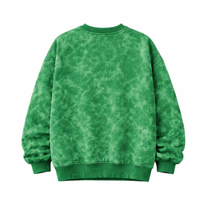 Custom Design Green Crewneck <b>Sweatshirt</b> Acid Wash Oversized Pullover High Quality Cotton Comfortable Casual Streetwear Clothing - Product Image 3