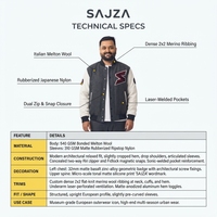 Veste technique pour homme SAJZA personnalisée, 540 GSM, laine Melton, manches en nylon Ripstop, qualité supérieure OEM, automne/hiver, résistante à l'eau