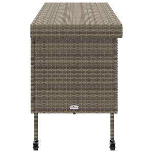 Scatola portaoggetti in Poly Rattan con ruote grigio 63 "x 21.7" x 29.5" - Product Image 5