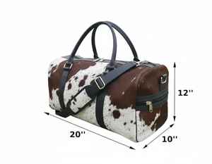Bolsa de Viaje Deportiva Grande de Cuero Genuino con Cierre de Cremallera, Ligera y de Gran Capacidad, Modelo LHODB-0057 - Product Image 3