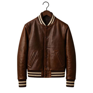 Chaqueta de Béisbol de Cuero de Calidad Confiable, Chaqueta de Béisbol de Cuero de Primera Comodidad, Chaqueta de Béisbol de Cuero de Estilo Atemporal - Product Image 1
