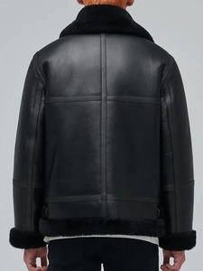 Chaqueta de Cuero Negra Estilo Aviador para Hombre - Product Image 2