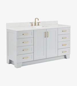 Meuble de salle de bain OEM Quartus 66 pouces, vasque simple, uniquement le meuble, 4 options de finition, directement de l'usine au Vietnam - Product Image 2