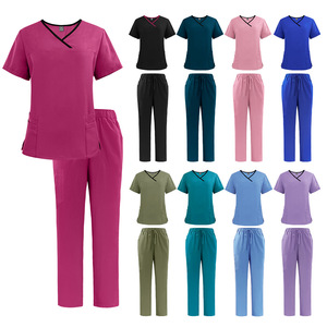 Tenues d'infirmière unisexes, ensembles de blouses médicales en tissu 94% polyester + 6% élasthanne, détection d'aiguilles, blouses d'hôpital - Product Image 3