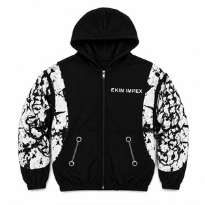 เสื้อฮู้ดซิปหน้าสีดำพรีเมียม |   เสื้อแจ็คเก็ตสตรีทแวร์สีขาว |   เสื้อคลุมกันหนาวแบบโอเวอร์ไซส์ ยูนิเซ็กซ์ ผ้าฟลีซ โพลีเอสเตอร์ 100% แห้งเร็ว - Product Image 1