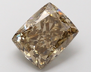 Diamant de laboratoire de 2,03 carats, taille coussin, marron vif fantaisie, VS1, CVD, diamant en vrac pour la fabrication de bijoux - Product Image 1