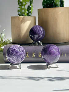 Natural Lepidolite Polished <b>Crystal</b> <b>Sphere</b> Healing Stone - Product Image 5