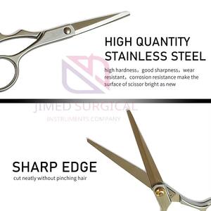 Tijeras de Peluquería Profesionales de Acero Inoxidable, Acabado Espejo, con Tornillo Dorado y Reposa Dedos |   Tijeras Profesionales para Corte de Cabello de Salón - Product Image 6