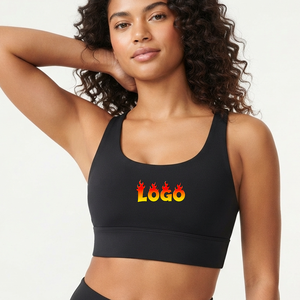 OEM Women U Back Sports Bra Solid <b>Black</b> Medium Support Breathable Seamless Yoga Workout <b>Top</b> Manufacturer 2026 - Product Image 1