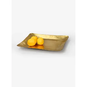 Bandeja Metálica de Lujo de Calidad de Exportación para Distribuidores Internacionales de Muebles, Bandeja Rectangular Decorativa para Servir, Chapada en Oro - Product Image 1