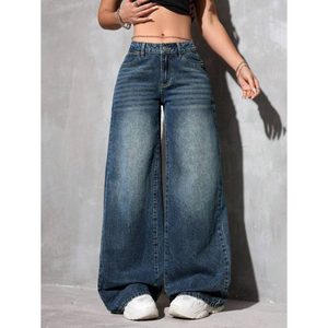 Whishker – jean droit taille haute pour femme, bleu pierre, coupe régulière, écologique, respirant, style streetwear, taille 26-40 - Product Image 2