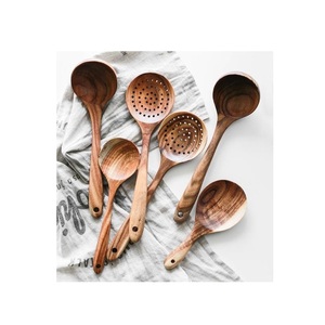 Juego de espátulas clásicas de madera de olivo, utensilios de cocina de madera natural para cocinar, freír, revolver y servir - Product Image 6