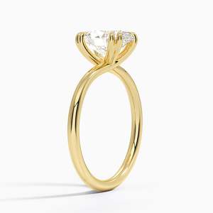 Dulce Double Claw Prong <b>Solitaire</b> Engagement <b>Ring</b> with Moissanite 14K Gold Plated for Wedding & Anniversary - Product Image 2