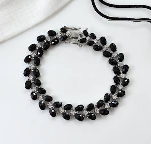 Black Onyx <b>Bracelet</b> 925 Sterling <b>Silver</b> Gemstone Jewelry Lightweight Elegant Minimal <b>Bracelet</b> For Women Gift - Product Image 1