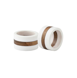 Anneau de serviette en résine blanche et bois 5 cm, logo personnalisé, cadeau, anneau de serviette pour table à manger, prix de gros - Product Image 1