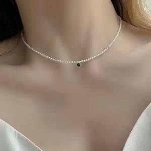 Collares de Perlas de Agua Dulce de 3 mm Recomendados para Mujer, Joyería Natural con Diseño de Nicho, Accesorios - Product Image 1