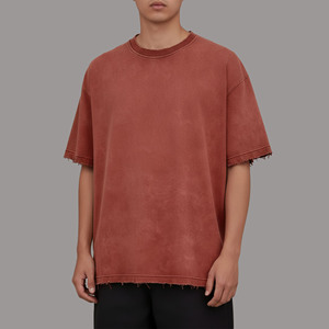 New Arrival Customized Short Sleeve Men's T-<b>Shirts</b> 100% Cotton Summer Wear Hip Hop Loose Fit Quick Dry Letter Pattern Blank - Product Image 6