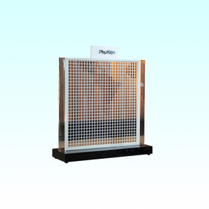 Custom Freestanding Vertical Metal Grid Panel Display <b>Stand</b> | Washable Modern Retail Blister Pack Hanging Rack OEM Vietnam - Product Image 1
