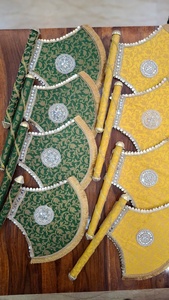 Abanicos de mano de plástico para fiestas, hechos a mano para disfraces de mascarada, cosplay, carnaval, bodas, Sangeet, Mehendi, modernos y desmontables - Product Image 2