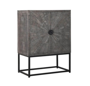 Best Luxury Modern Design Solid Wooden 2-Door Bar <b>Cabinet</b> New Brownish <b>Grey</b> Spinner-Exclusive Modern Style - Product Image 2