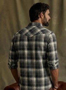 เสื้อเชิ้ตผ้าฝ้ายลายสก็อตแขนยาวสำหรับผู้ชาย ENOVATE ปกคอพับได้ สวมใส่สบาย ระบายอากาศได้ดี สไตล์ฤดูใบไม้ร่วง - Product Image 3