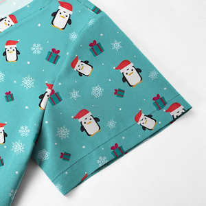 Custom Sublimation Holiday Scrubs - High-Quality Polyester Spandex Medical Uniform - Factory Price Seasonal <b>Nursing</b> Top - Product Image 3