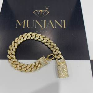 Rose Gold Plated 925 <b>Silver</b> <b>Charm</b> <b>Bracelet</b> VVS Moissanite Diamond Hip Hop Style IGI Certified Men's Gift Party Fine Chain Link - Product Image 2