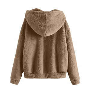 Sudadera con Capucha Unisex de Forro Polar Sherpa para Hombre y Mujer, Cálida y Suave, con Cremallera, Estilo Casual Urbano, Venta al por Mayor - Product Image 4
