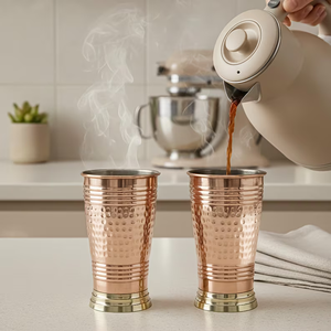 Vidrio de Cobre con Grabado Creativo y Piedras Incrustadas, Acabado Pulido Brillante, Última Novedad en Vidrio de Cobre - Product Image 1