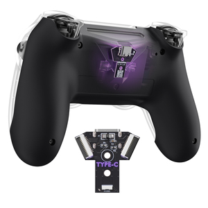EXtremeRate Type-C Version Black Replacement PCBA Board &amp; Bottom Shell Compatible with <strong>PS4</strong> Controller JDM-040/050/055 Models - Product Image 1