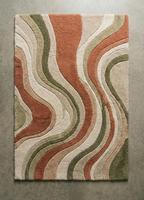 Tapis d'intérieur en laine pelucheuse à motif abstrait ondulé moderne de luxe, doux, pour salon, chambre à coucher, décoration de la maison