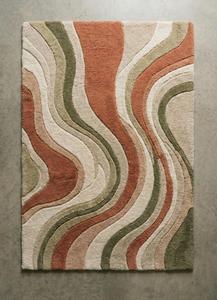 Luxury Modern <b>Abstract</b> Wavy Pattern Wool Plush Area Rug Soft Living Room Bedroom Floor Home Decor - Product Image 4